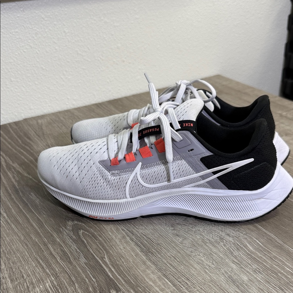 Nike White, Black & Coral Athletic Running Shoes - Picture 3 of 8